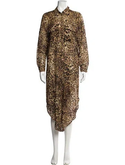 Pre-owned Pinko Animal Print Long Dress In Multi