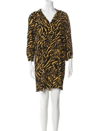 Pre-owned Pinko Animal Print Mini Dress In Black