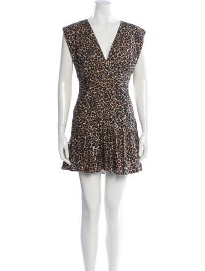 Pre-owned Pinko Animal Print Mini Dress In Black