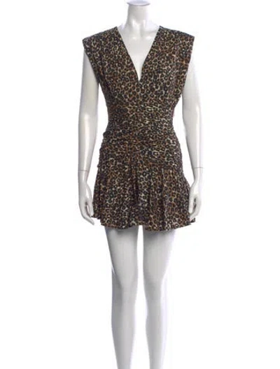 Pre-owned Pinko Animal Print Mini Dress In Neutral