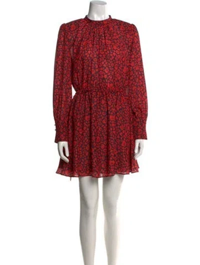 Pre-owned Pinko Animal Print Mini Dress In Red