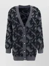 PINKO ANIMAL PRINT OVERSIZED KNITWEAR CARDIGAN