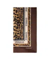 Pinko Thin Leopard Twill Scarf In Brown