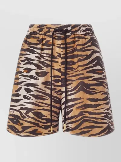 Pinko Animal Print Shorts Trousers Side Pockets
