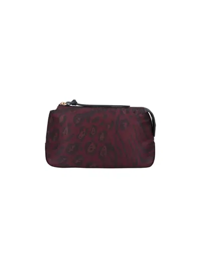 Pinko Animalier Pouch In Burgundy