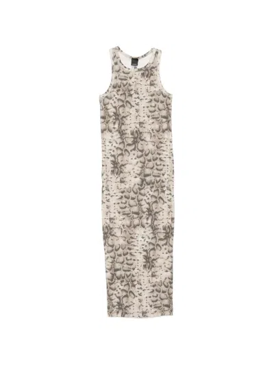 Pinko Animal-print Midi Dress In Neutral
