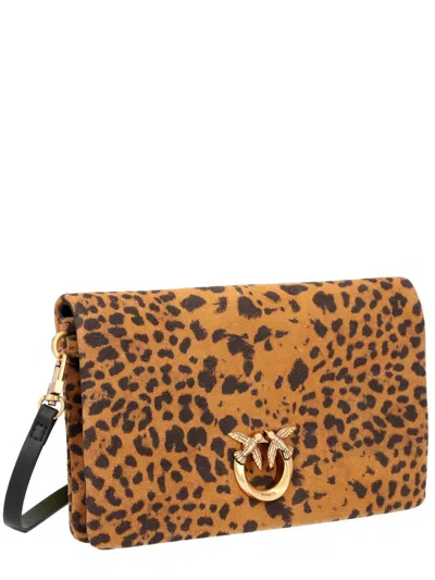 Pinko Animal-print Polyamide Clutch In Multicolor