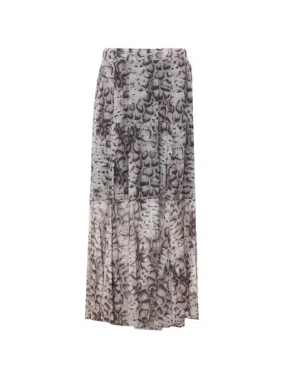 Pinko Animal-print Tiered Maxi Skirt In Multi