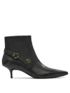 Pinko Booties With Love Birds Logo On The Strap In Black