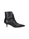 Pinko Buckle-detail Pointed-toe Boots In Black