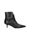 Pinko Buckle-detail Pointed-toe Boots In Black