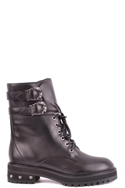 Pinko Ankle Boots With Lace-up Front In Burgundy
