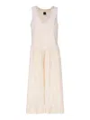 Pinko Robe Midi En Popeline Technique In Beige