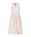 Pinko Robe Midi En Popeline Technique In Nude