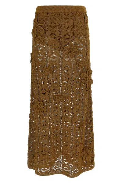 Pinko Anthemis Skirt In Brown