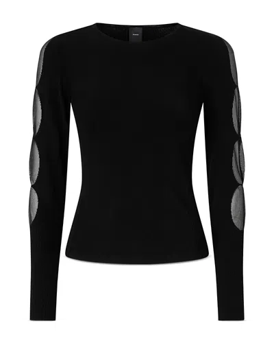 Pinko Antibes Sheer Detail Top In Black