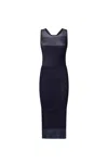 Pinko Fitted Midi Dress With Transparent Ribs