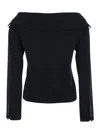 Pinko Antonina Black Jacket With Off-shoulder Neckline In Tech Fabric Woman In Black