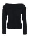Pinko Antonina Black Jacket With Off-shoulder Neckline In Tech Fabric Woman In Black