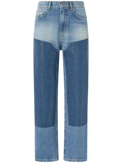 Pinko Gerade Jeans Mit Applikation In Blue
