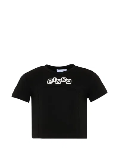 Pinko Kids' Appliqué T-shirt In Black