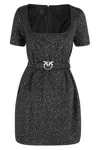 Pinko Araceli Belted Mini Dress In Black