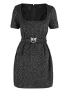 Pinko Araceli Belted Mini Dress In Black