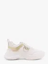 Pinko Leather And Fabric Ariel 2.0 Low Top Sneakers With Mirrored In White