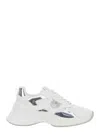 Pinko Ariel 15 White Sneakers With Mirror Panels And Logo Patch On The Tongue In Tech Fabric Woman In White