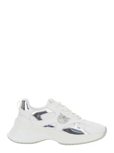 PINKO ARIEL 15 - SNEAKER SPREADING/MESH/MIRROR WHITE/SILVER