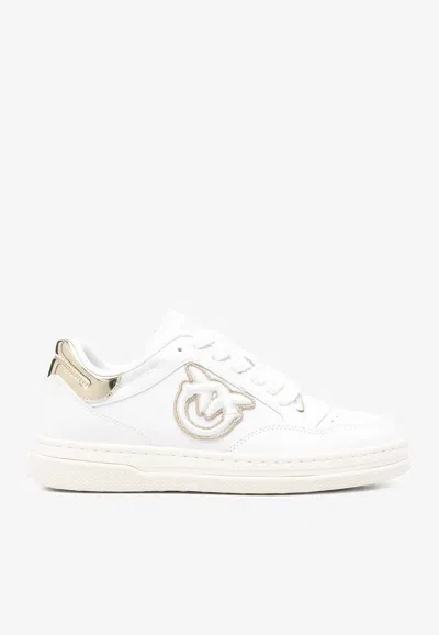 PINKO ARIEL 15 LEATHER LOW-TOP SNEAKERS