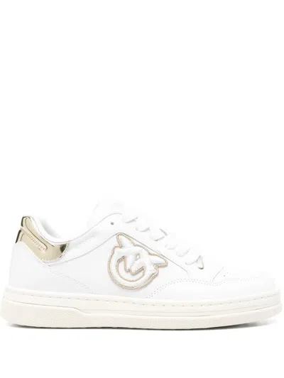 PINKO PINKO ARIEL 15 LOGO-EMBROIDERED LEATHER SNEAKERS