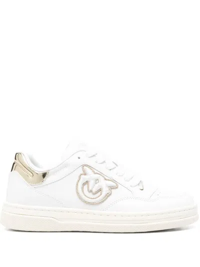 PINKO PINKO ARIEL 15 LOGO-EMBROIDERED LEATHER SNEAKERS