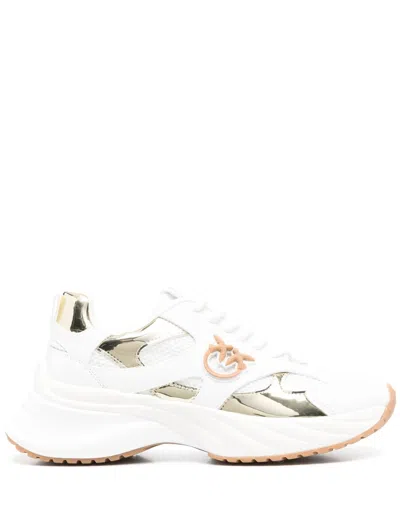 PINKO PINKO ARIEL 15 LOGO-PATCH MIRROR-DETAILED SNEAKERS