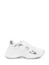 Pinko Ariel 15 White Sneakers With Mirror Panels And Logo Patch On The Tongue In Tech Fabric Woman