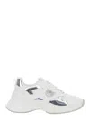 Pinko Ariel 15 White Sneakers With Mirror Panels And Logo Patch On The Tongue In Tech Fabric Woman