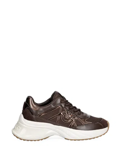 Pinko Ariel 33 Panelled Sneakers In Brown