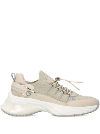 Pinko Ariel Lace-up Sneakers In Neutral