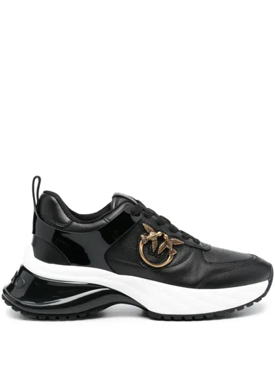 Pinko Black Ariel Chunky Sole Leather Trainers