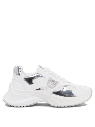 Pinko Ariel Mirrored Sneakers In White