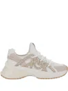 Pinko Ariel Rhinestone-embellished Lace-up Sneakers In White