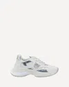 Pinko Ariel 15 White Sneakers With Mirror Panels And Logo Patch On The Tongue In Tech Fabric Woman