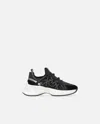 Pinko Ariel Lace-up Sneakers With Rhinestones In Nero Limousine
