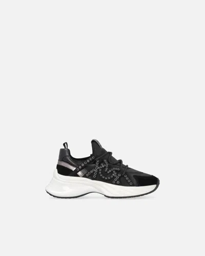 PINKO ARIEL LACE-UP SNEAKERS WITH RHINESTONES