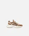 Pinko Ariel Sneakers With Laces And Rhinestones In Rope Beige
