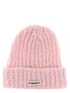 Pinko Ribbed-knit Beanie In Neutral
