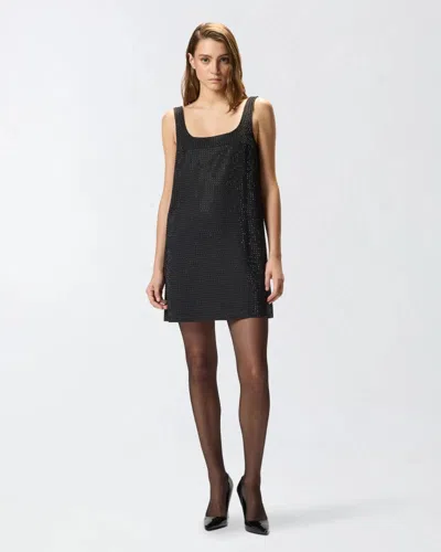 Pinko Aroa Dress Dyed Thread Full Stretch Fw25 In Black