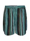 Pinko Chic Mini Shorts With Unique Stripe Print In Green