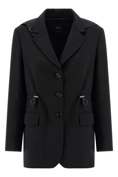 Pinko Jacket With Hood And Drawstring In Blue