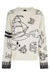 Pinko Patterned Crew-neck Sweater In Neutral